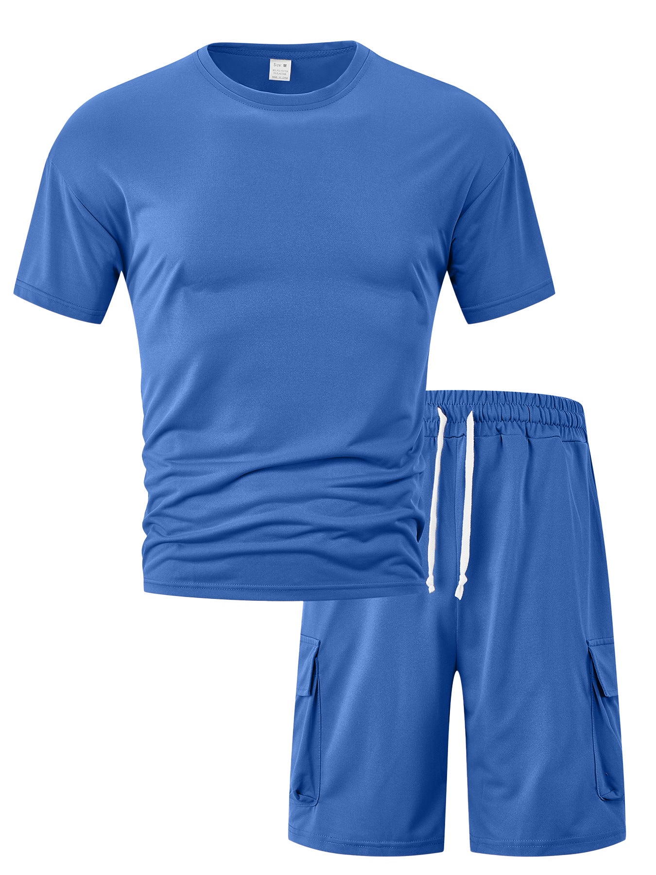 S-3XL Men's Sports T-shirt Workwear Shorts Casual Suit