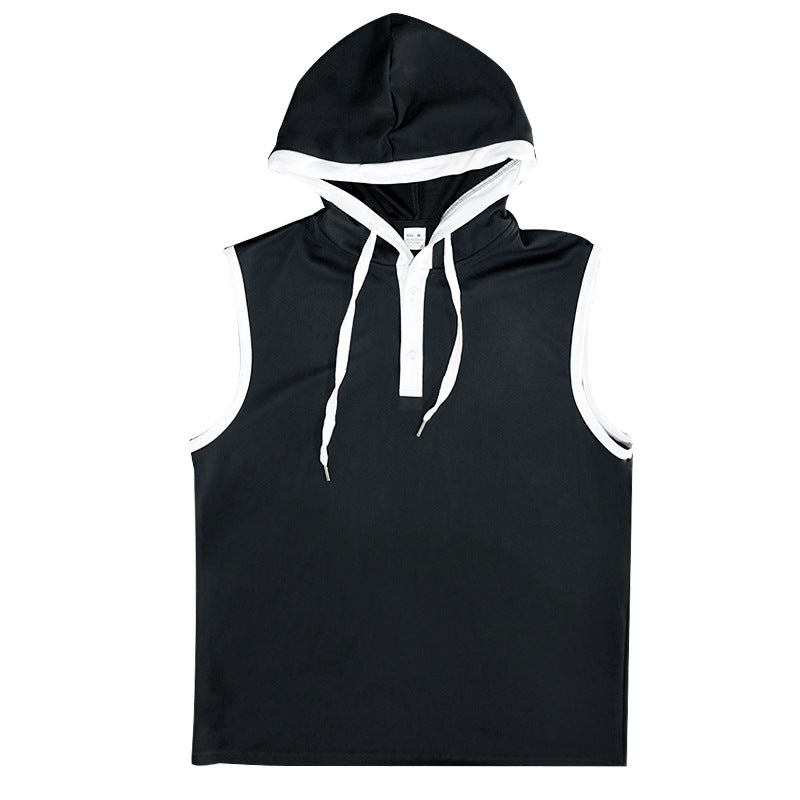 S-3XL Men's Vest Heavy Hooded Sleeveless T-Shirt