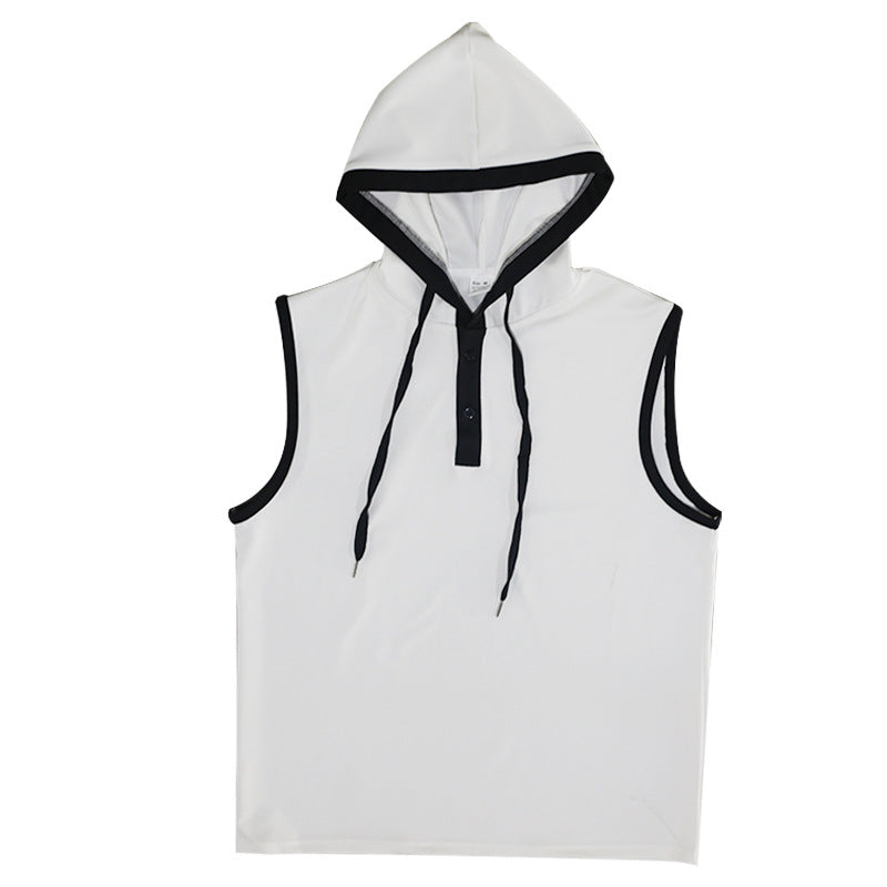 S-3XL Men's Vest Heavy Hooded Sleeveless T-Shirt