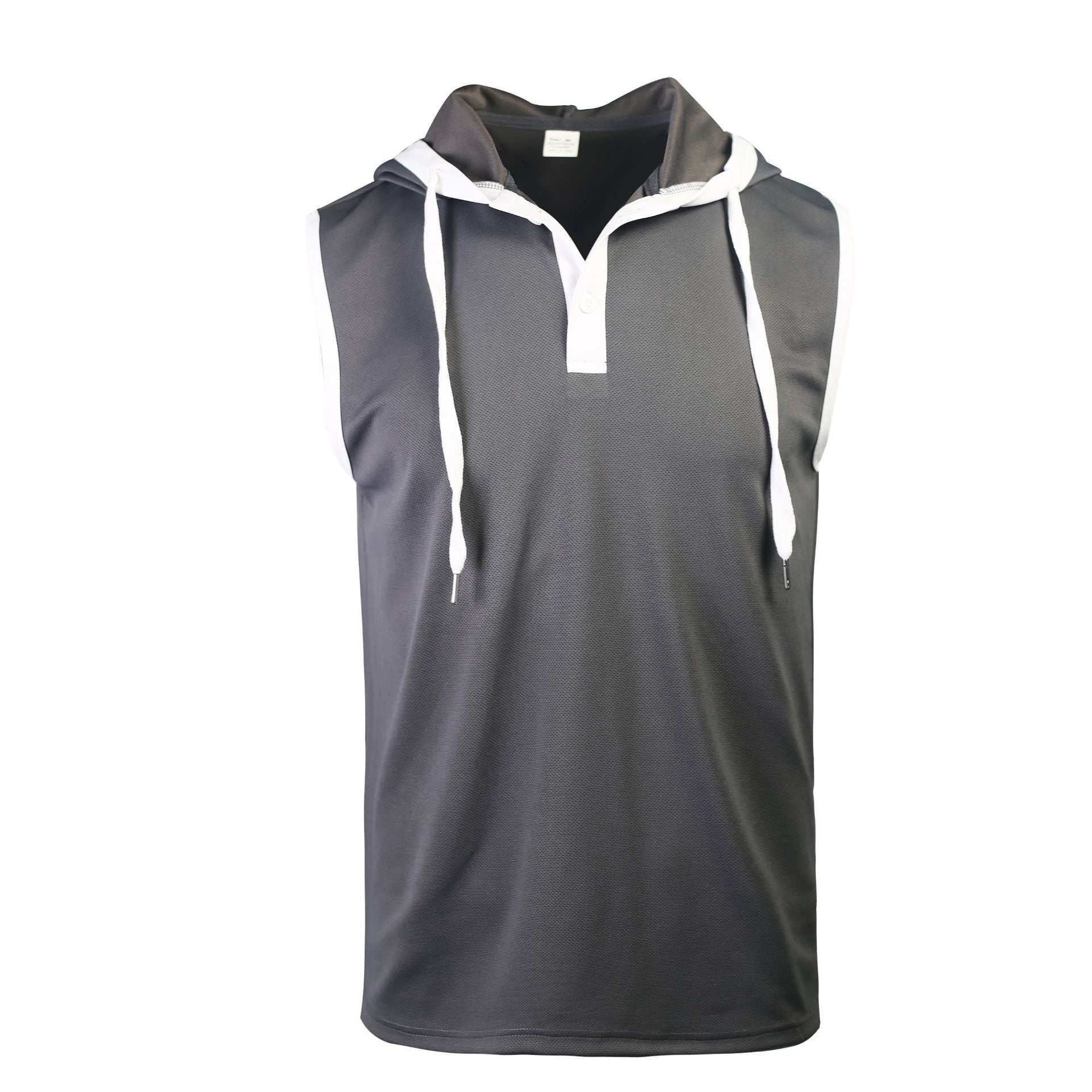 S-3XL Men's Vest Heavy Hooded Sleeveless T-Shirt