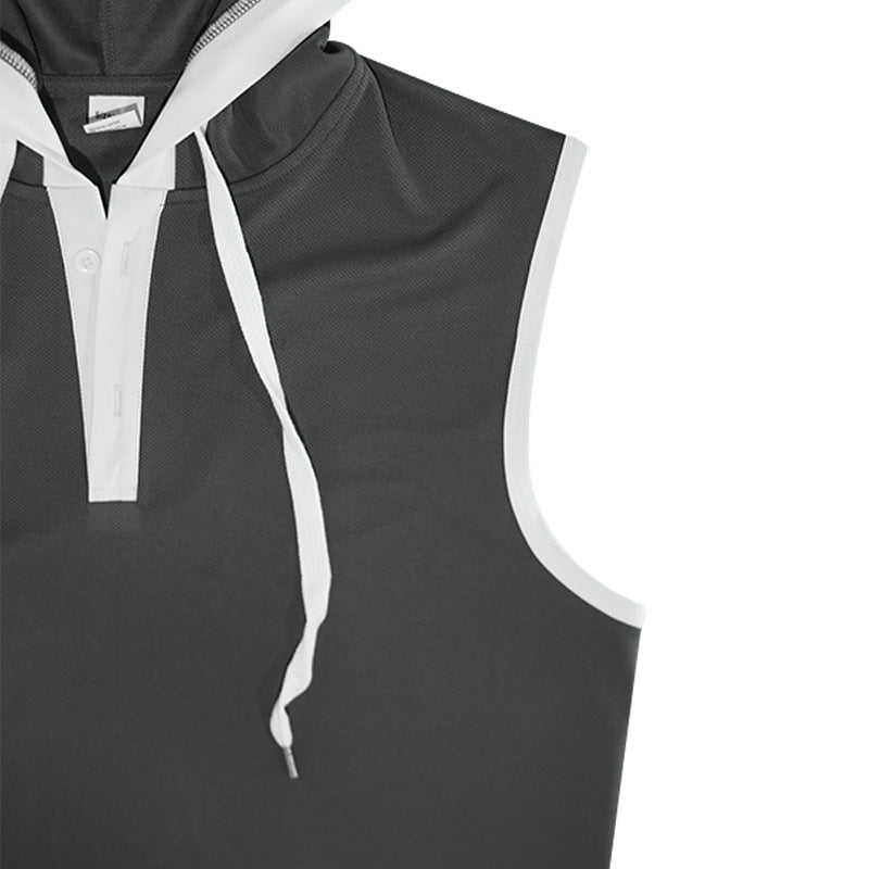 S-3XL Men's Vest Heavy Hooded Sleeveless T-Shirt