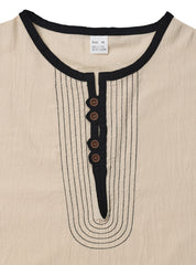 S-3XL Linen Breathable Long Sleeve Trousers Beach Suit