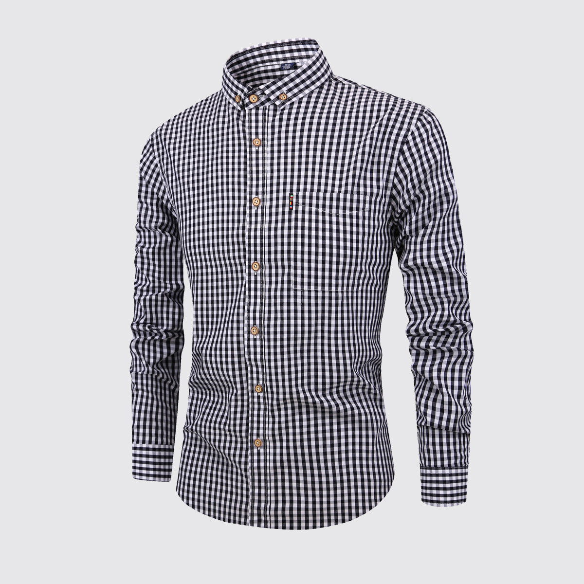 Men's XS-3XL Cotton Plaid Shirt