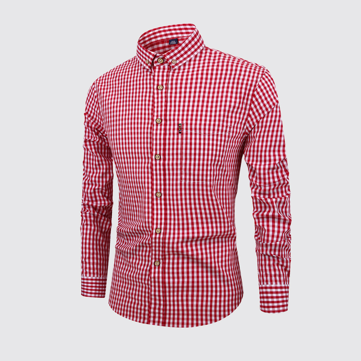 Men's XS-3XL Cotton Plaid Shirt