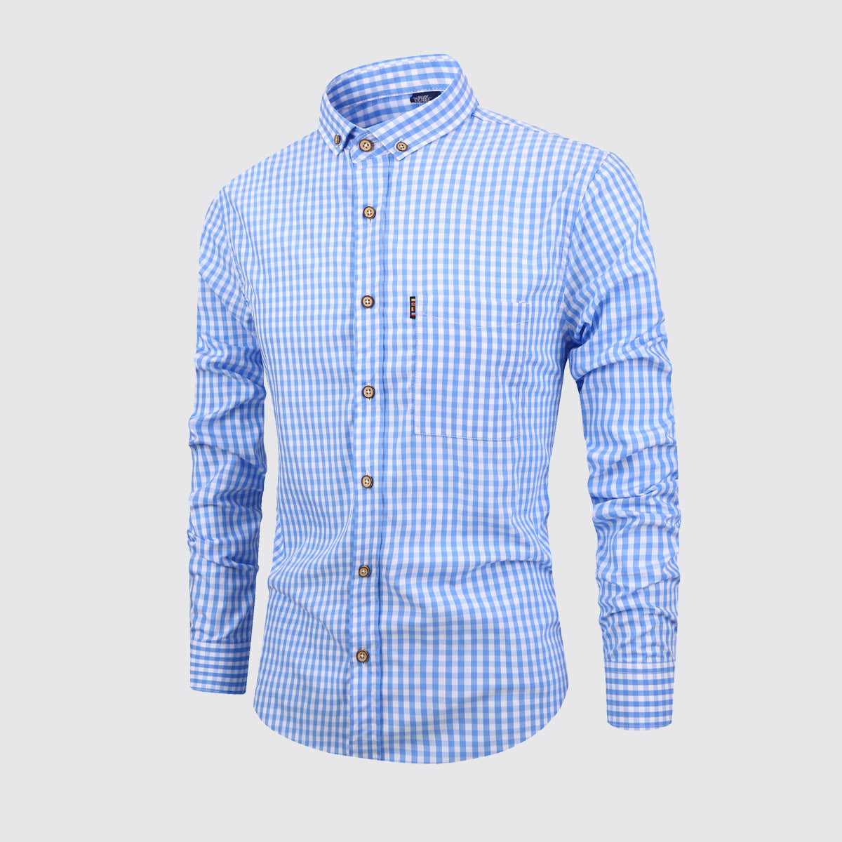 Men's XS-3XL Cotton Plaid Shirt