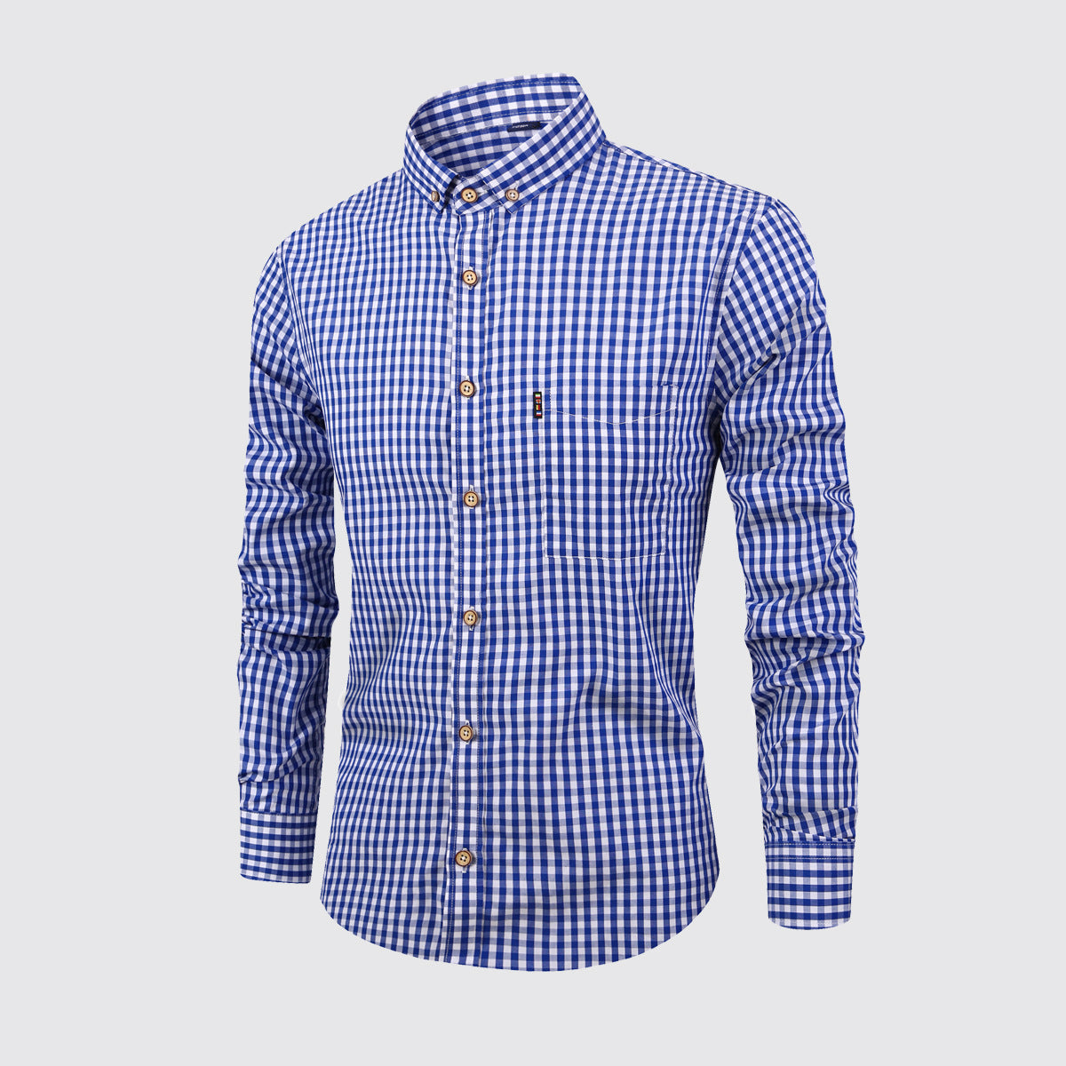 Men's XS-3XL Cotton Plaid Shirt