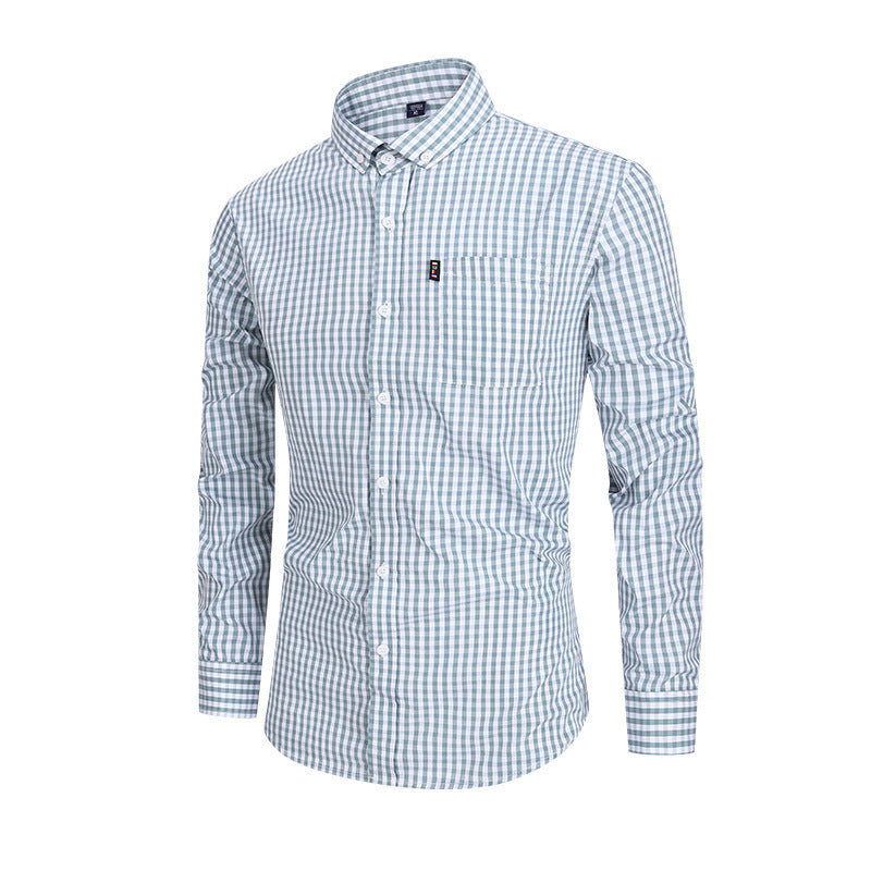 Men's XS-3XL Cotton Plaid Shirt