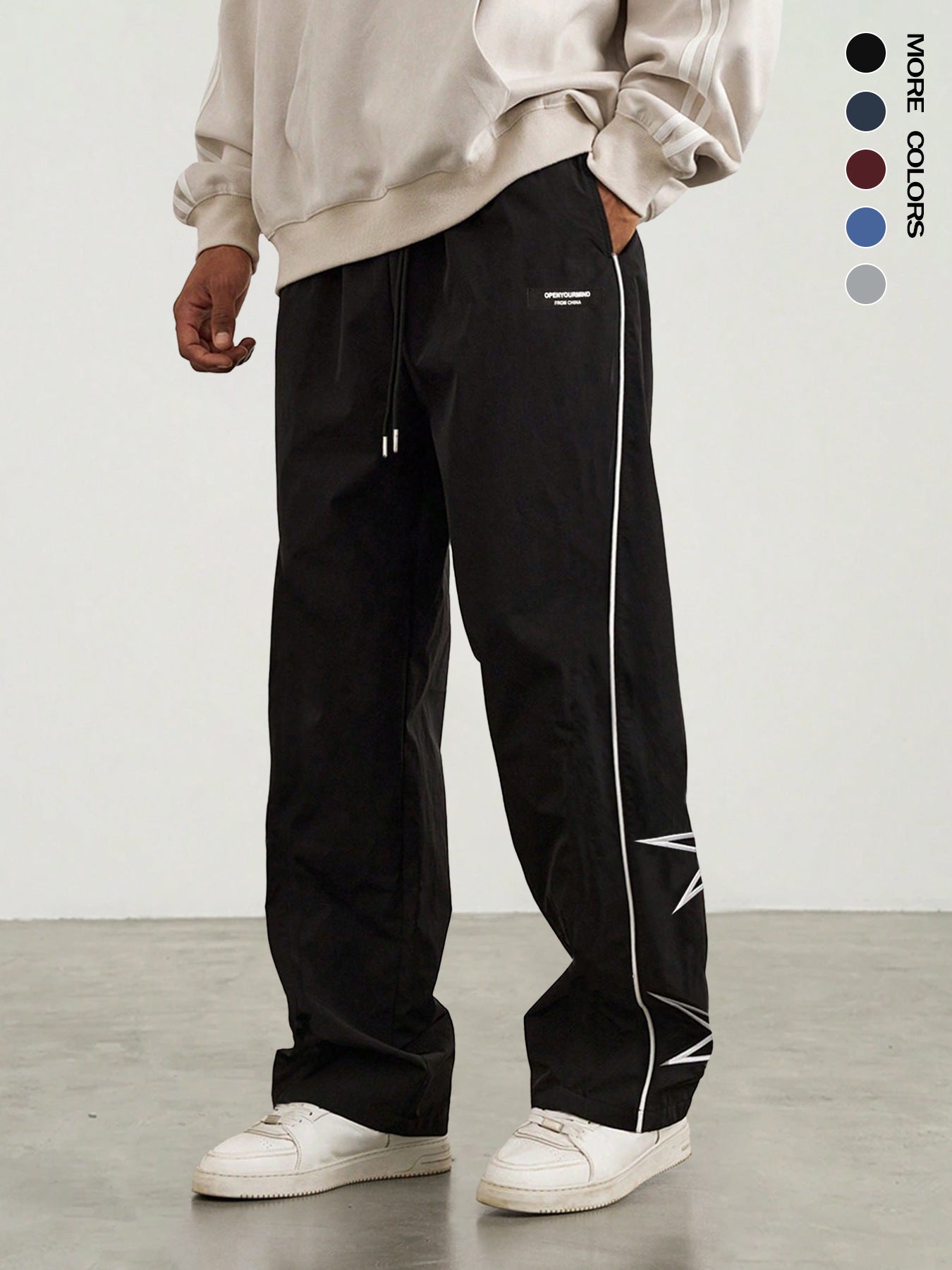 S-2XL American Style Retro Embroidered Straight Pants