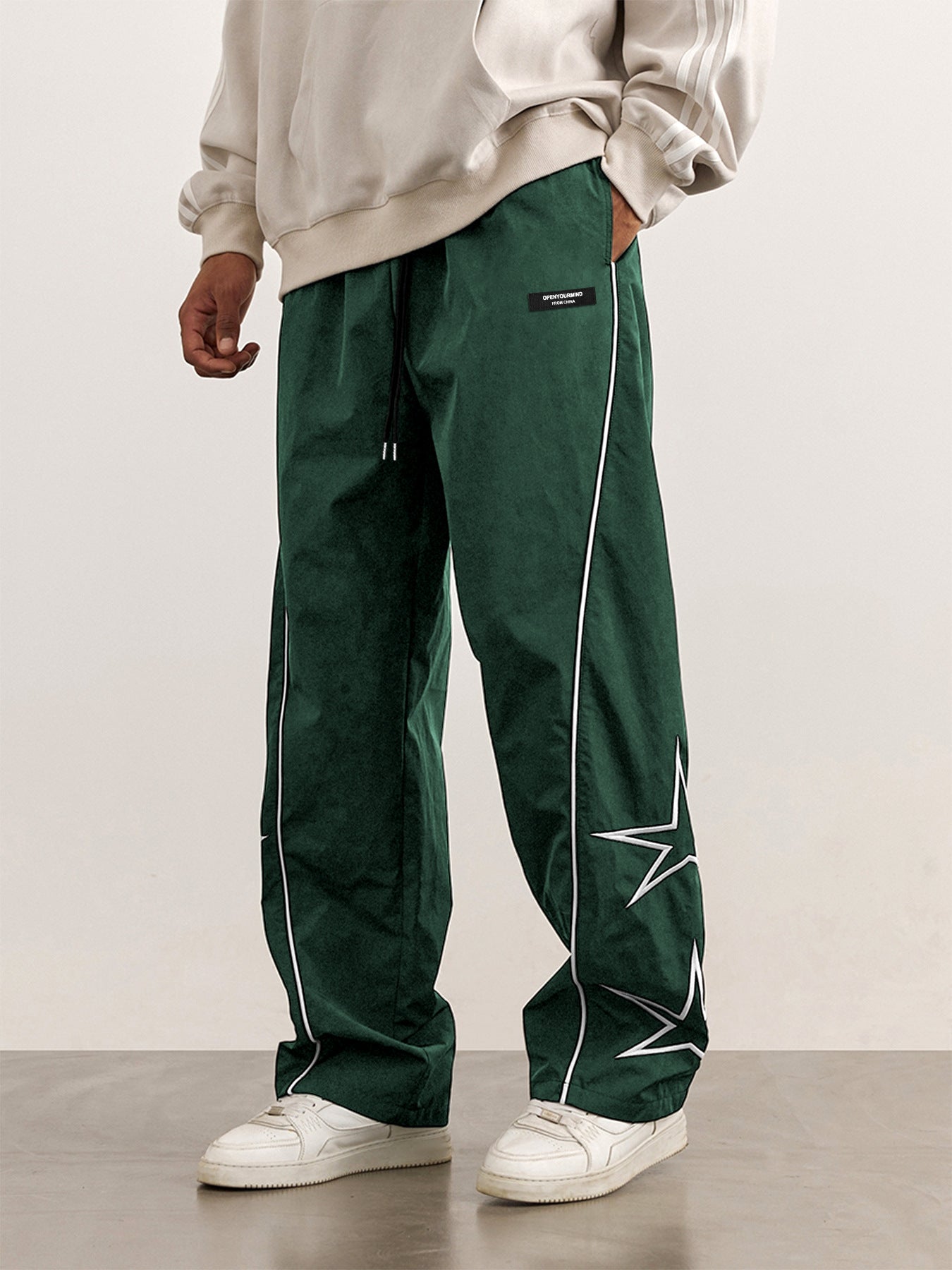 S-2XL American Style Retro Embroidered Straight Pants