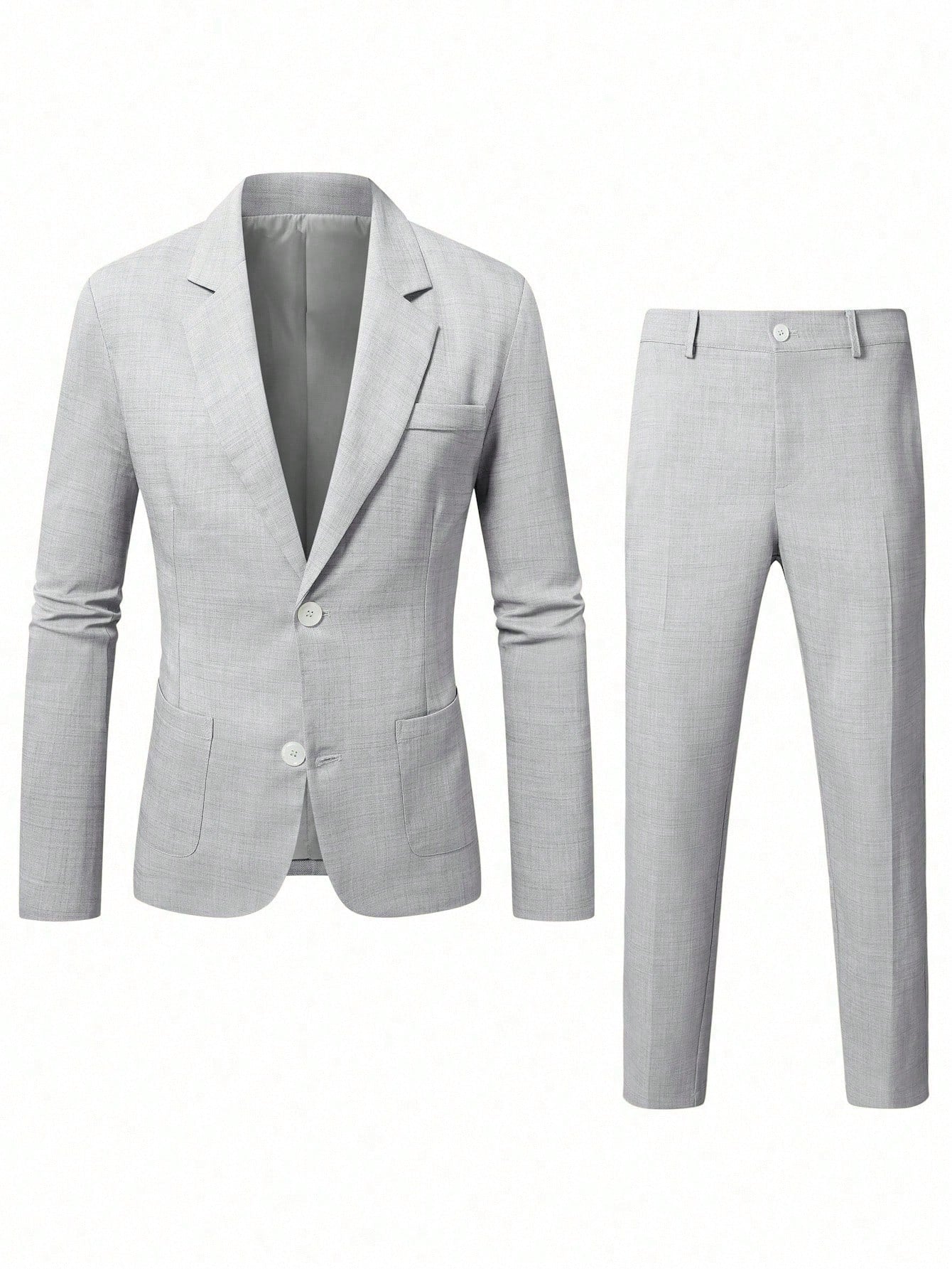 S-3XL Solid Color Suit Pants Set-Business Dinner Wedding