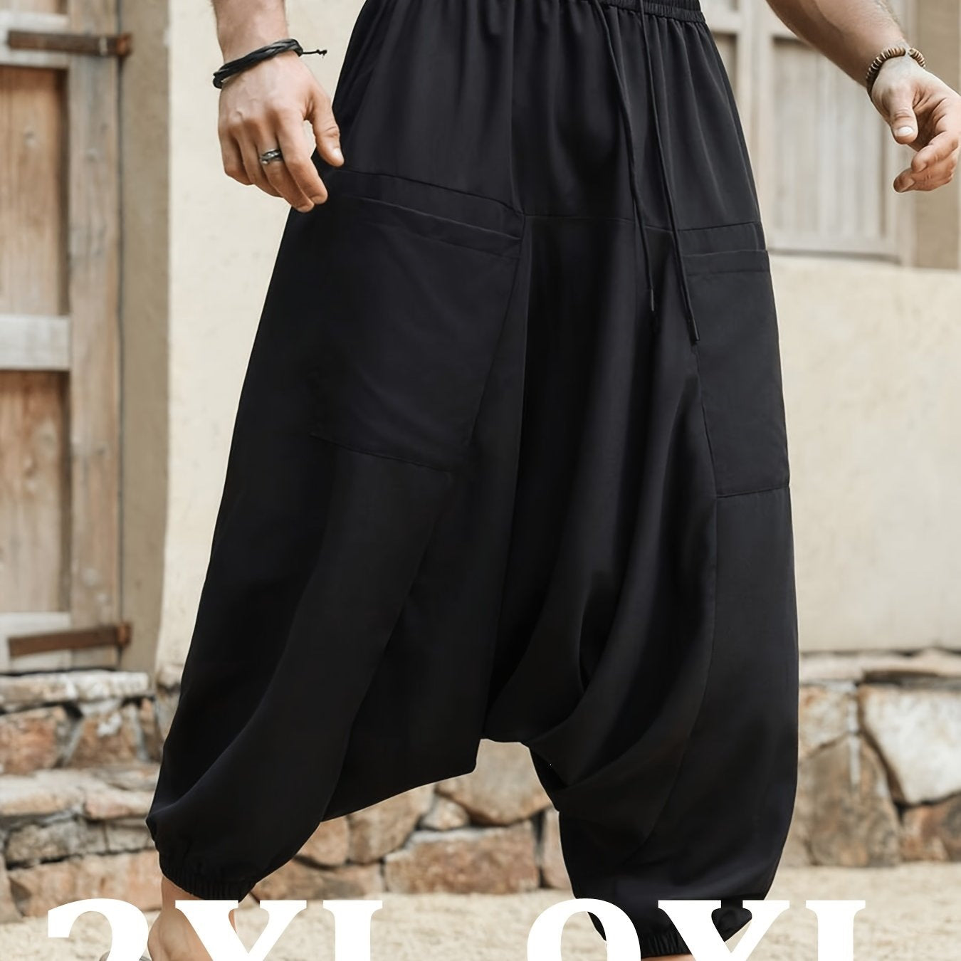 2XL-9XL Men's Large Pocket Wide Leg Pants