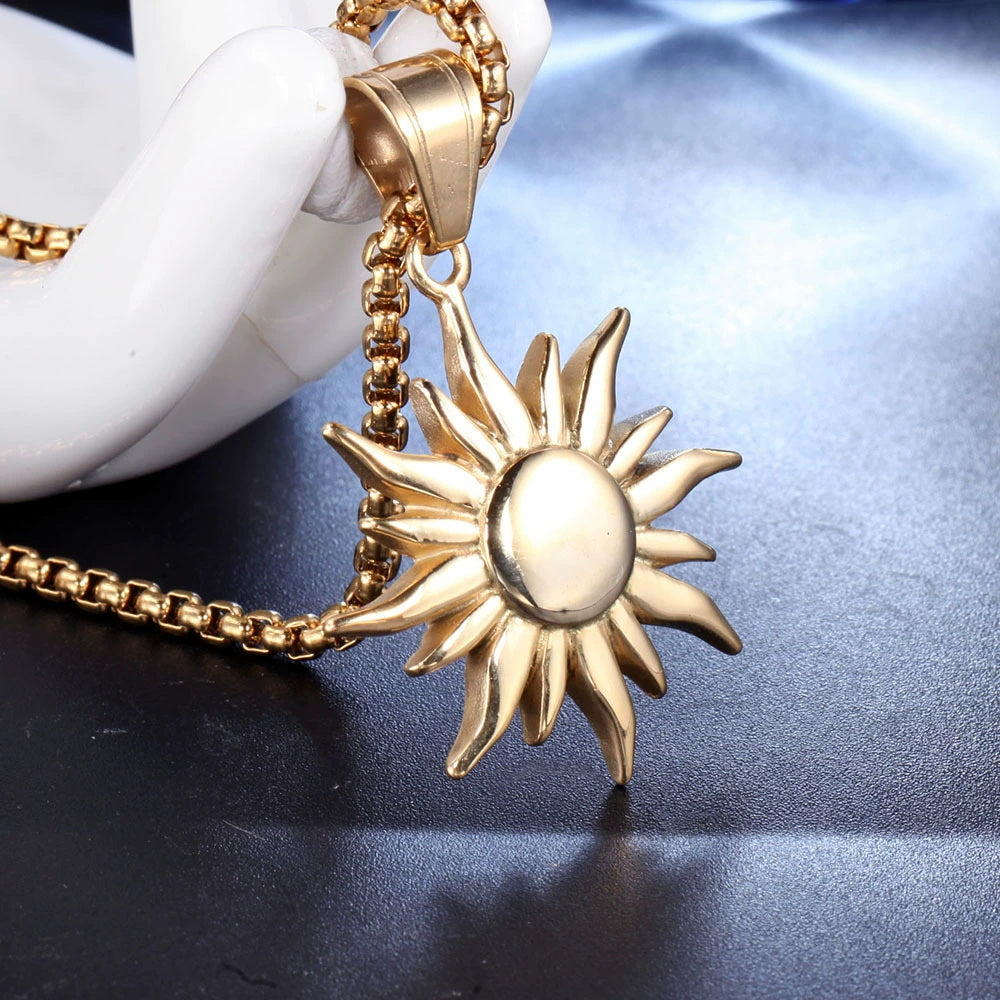 Men's Hip-Hop Sun Pendant Necklace