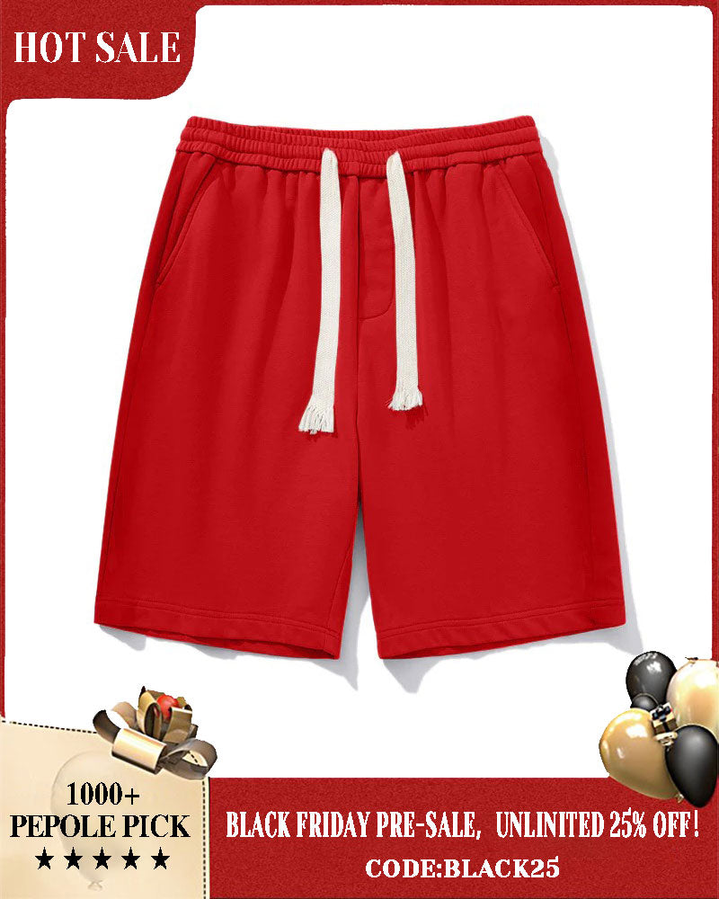 Men's Big and Tall Solid Color Workout Shorts with Drawstring