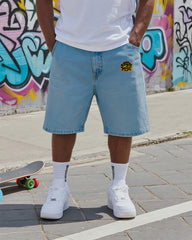 Big & Tall Men's Street Fashion Creative SUPREME Graffiti Micro Denim Shorts