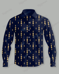 Big Guys Casual Geometric Long Sleeve Shirt & Pants 2 Piece Set