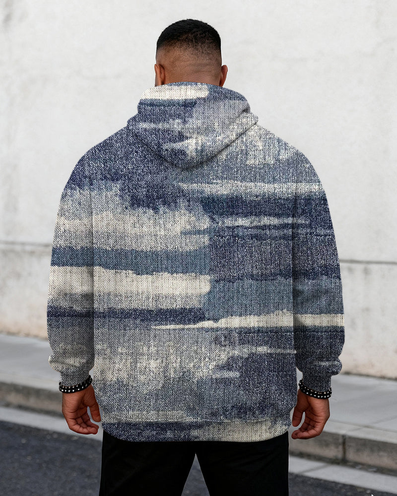 Big & Tall Men's Denim Graffiti-Print Hoodie