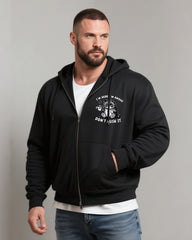 Big & Tall Men's Fun Cat Letter Print Cardigan Hoodie