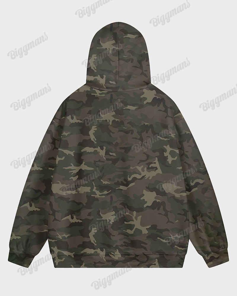 Couple's Big & Tall Casual Retro Queen/King Camouflage Hoodie Set