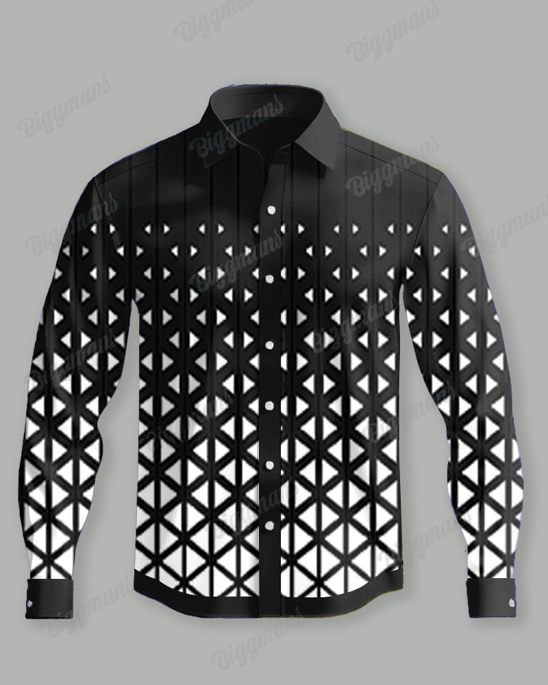 Plus Size Men's Black Diamond Lattice Gradient Long Sleeve Walking Set