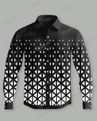 Plus Size Men's Black Diamond Lattice Gradient Long Sleeve Walking Set