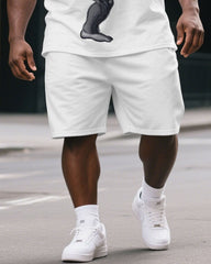 Big & Tall Men's Summer Boxing Gorillas Athletic Print Casual Short-Sleeved T-shirt and Short Set