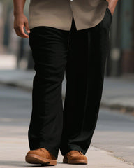 Men's Plus Size Simple Black Brown Gradient Print Short Sleeve Shirt Trousers Suit