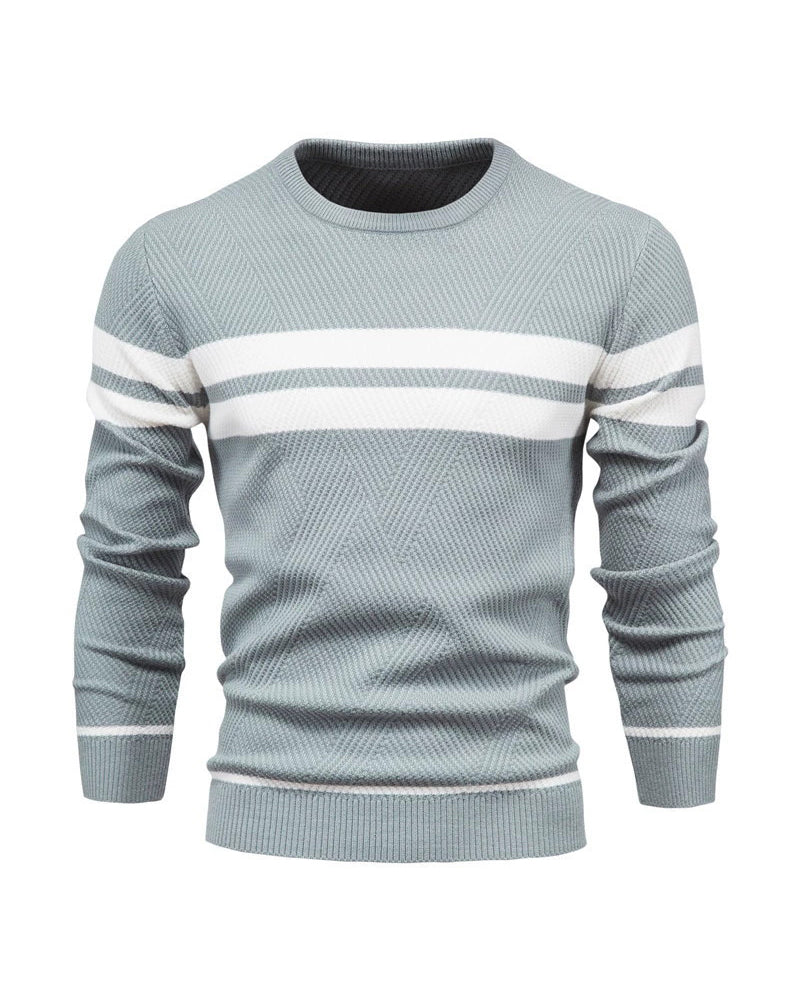 Big & Tall Men's Casual Striped Pullover Colorblock Crewneck Sweater S-2XL