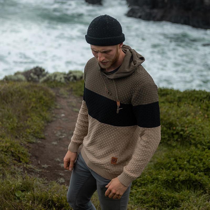 🔥Christmas 50% Off Exclusive ✨Mens Hooded Sweatshirt Tricolor Long Sleeve Hoodie Pullover Sweater