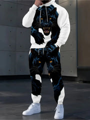 Men's Casual Hooded Sweatshirt Set