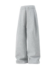 Big & Tall Men's Elastic-waist Thickened Loose-fit Straight-leg Sweatpants