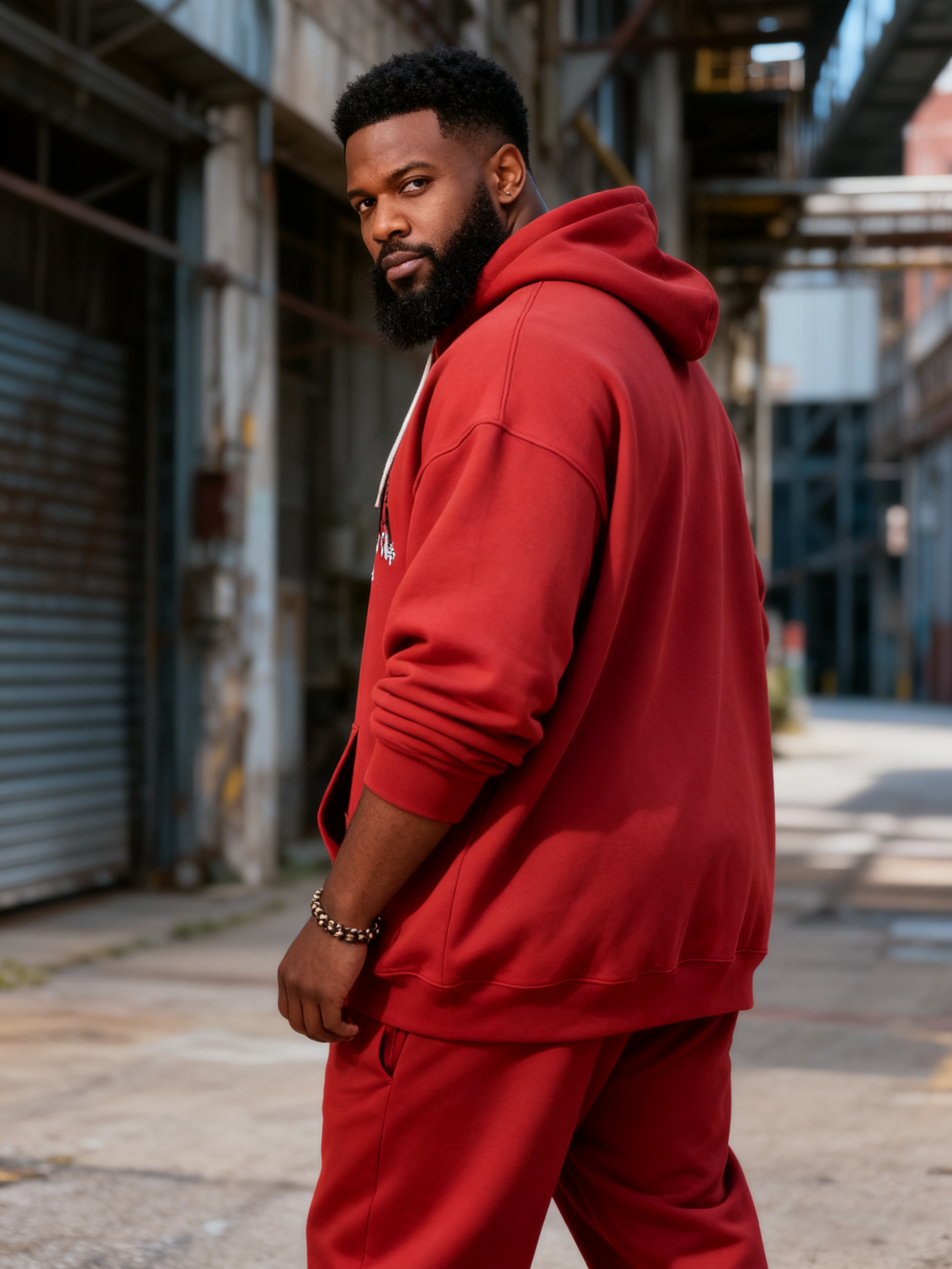 Big & Tall Men's Red Graffiti-Print Hoodie Set