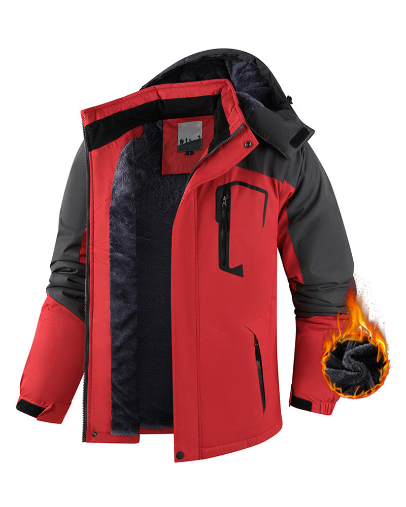 M-6XL Velvet Warm Outdoor Windproof Mountaineering Suit