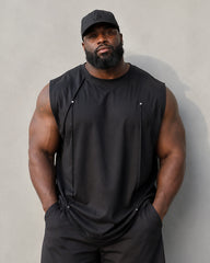 L-9XL Solid Color Heavy Cotton Round Neck Sleeveless Vest