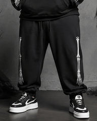 Big & Tall Men's Full Body Skeleton Skull Print Hoodie Set