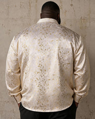 Big & Tall Men's Dark Jacquard Long Sleeve Shirt