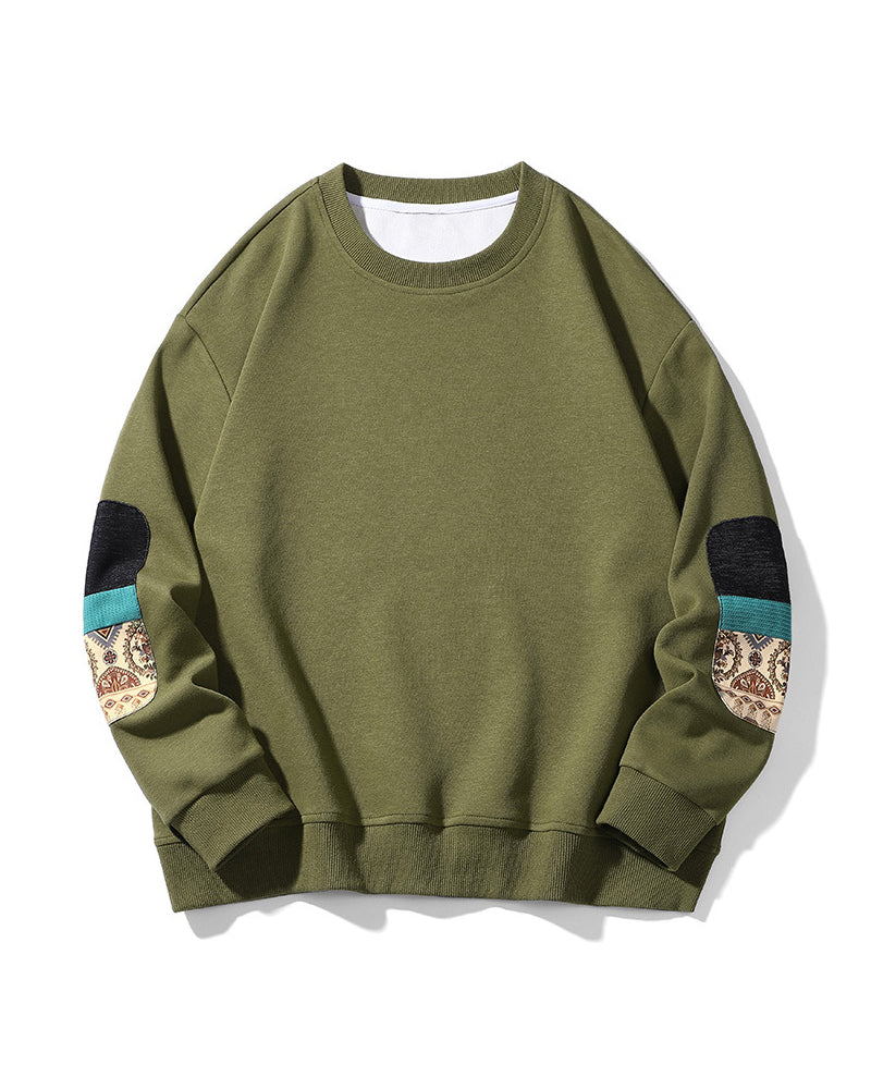 M-8XL Round Neck Long Sleeve Pullover Sweater