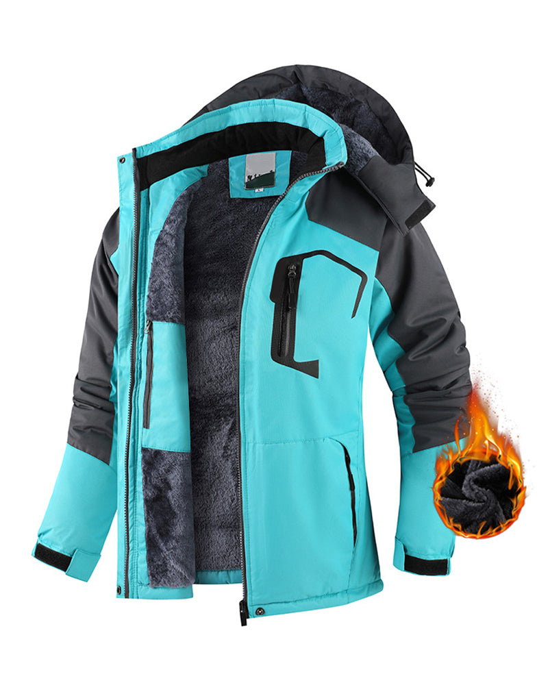 M-6XL Velvet Warm Outdoor Windproof Mountaineering Suit
