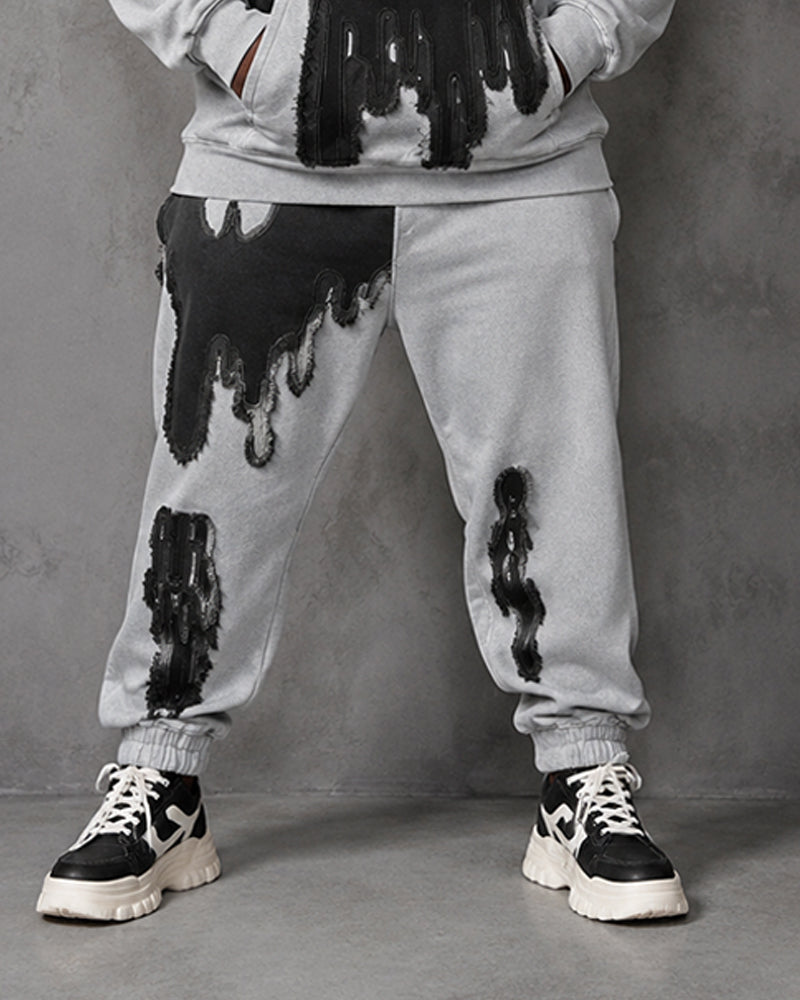 Big & Tall Men's Skull Melting Drop Print Hoodie Set