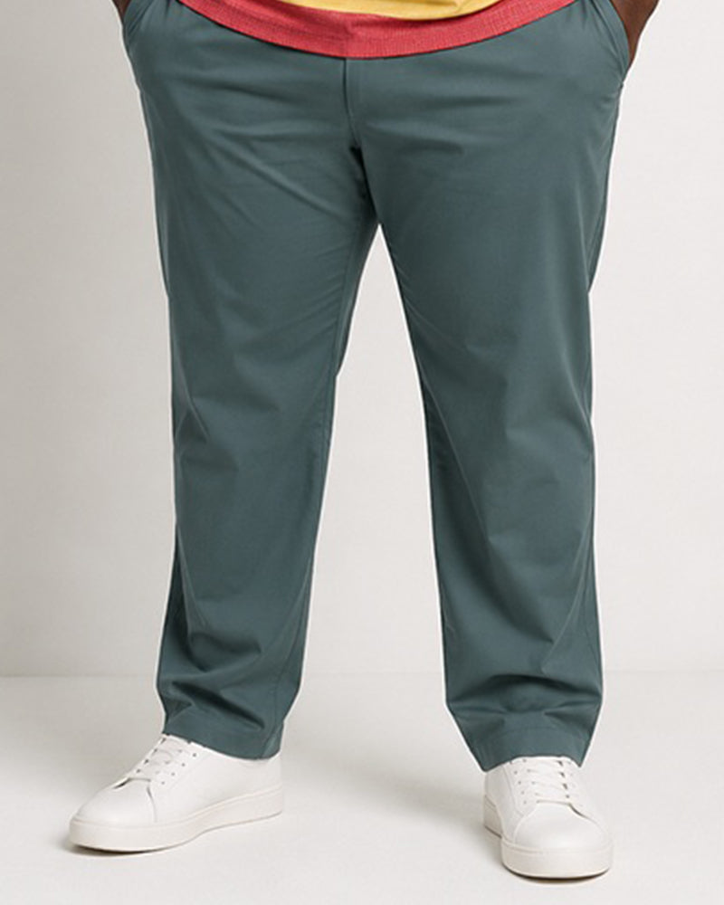 Big & Tall Men's Stripe Contrast Printed Polo Short Sleeve Pants Set