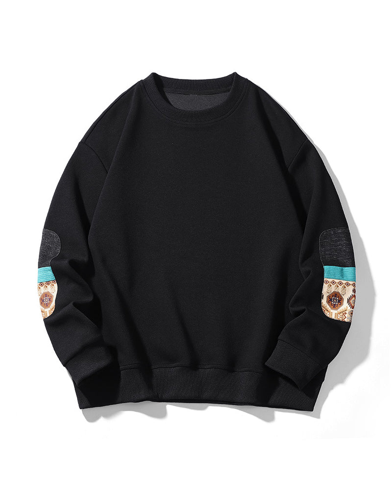 M-8XL Round Neck Long Sleeve Pullover Sweater