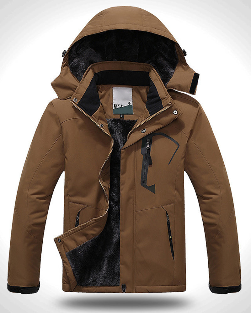 M-6XL Velvet Warm Outdoor Windproof Mountaineering Suit