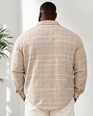 Big & Tall Men's Long Sleeve Printed Check Shirt