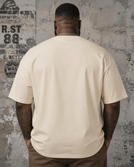 Big & Tall Men's Vintage Shield Wheat Badge Top Hat Printed Crewneck Short Sleeve T-Shirt