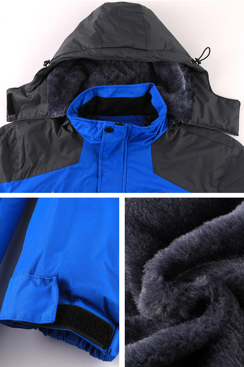 M-6XL Velvet Warm Outdoor Windproof Mountaineering Suit
