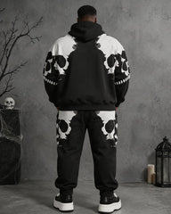 Big & Tall Men's Skull Print Hoodie Set