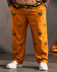 Big & Tall Men's Burger Fake Belly Printed T-Shirt Pants Set