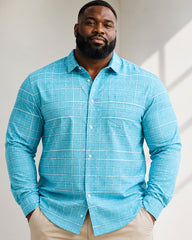 Big & Tall Men's Long Sleeve Printed Check Shirt