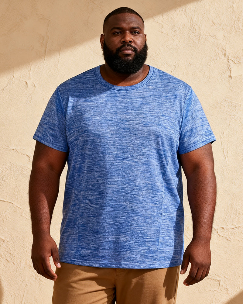 M-5XL Men's Plus Size Outdoor Crewneck Sports Tee