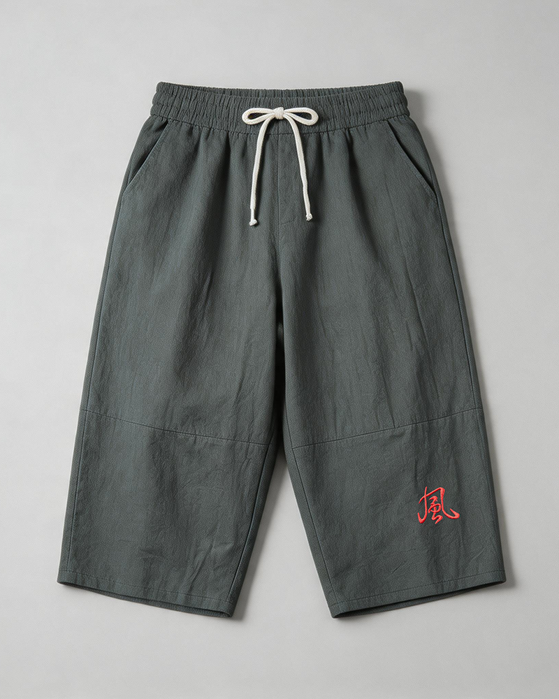 L-9XL Japanese Plus Size Solid Color Cotton Linen Casual Mid-length Pants
