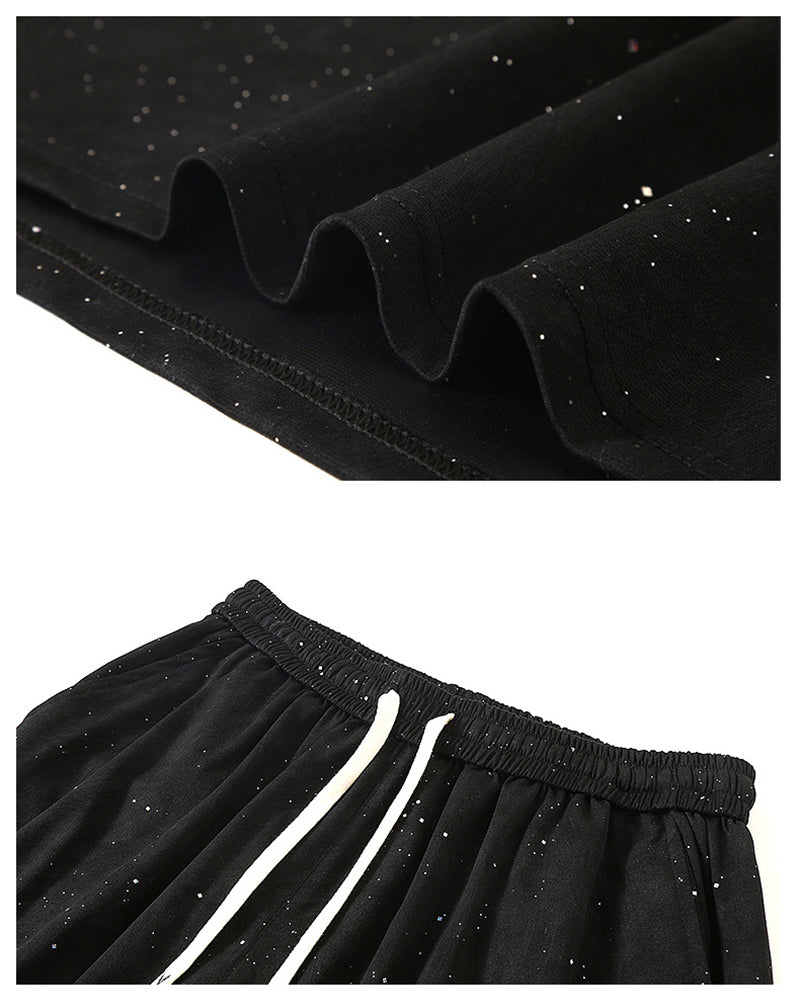 4XL-11XL Plus Size Men's Two-Piece Short-Sleeved Shorts
